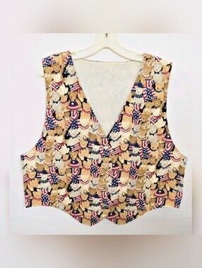 Unbranded Unisex American Flag teddy bear Patriotic Cotton Vest USA sz XL